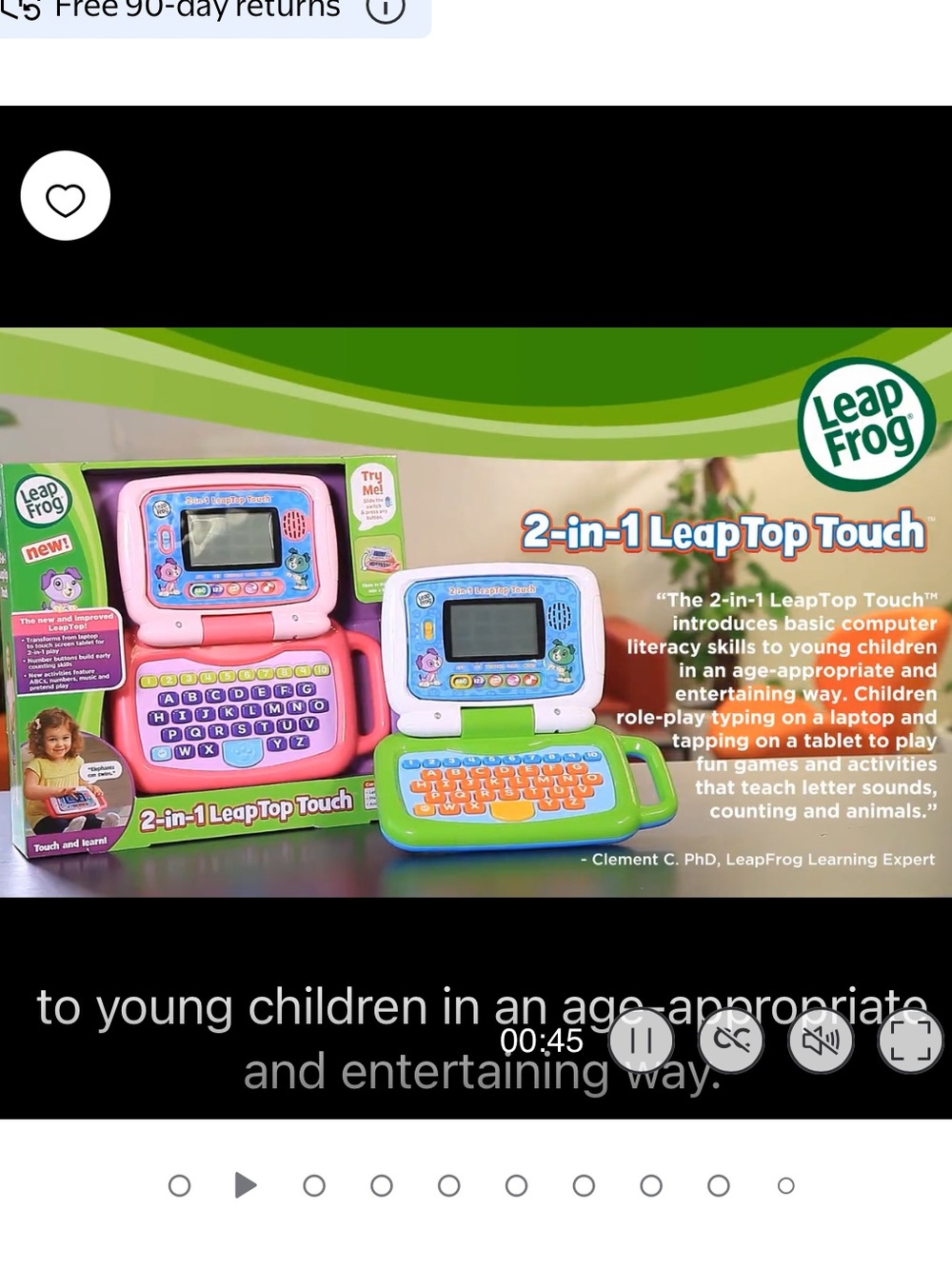 LeapFrog 2-in-1 LeapTop Touch Laptop Toddler Toys set of 2, pink and blue - Picture 5 of 7